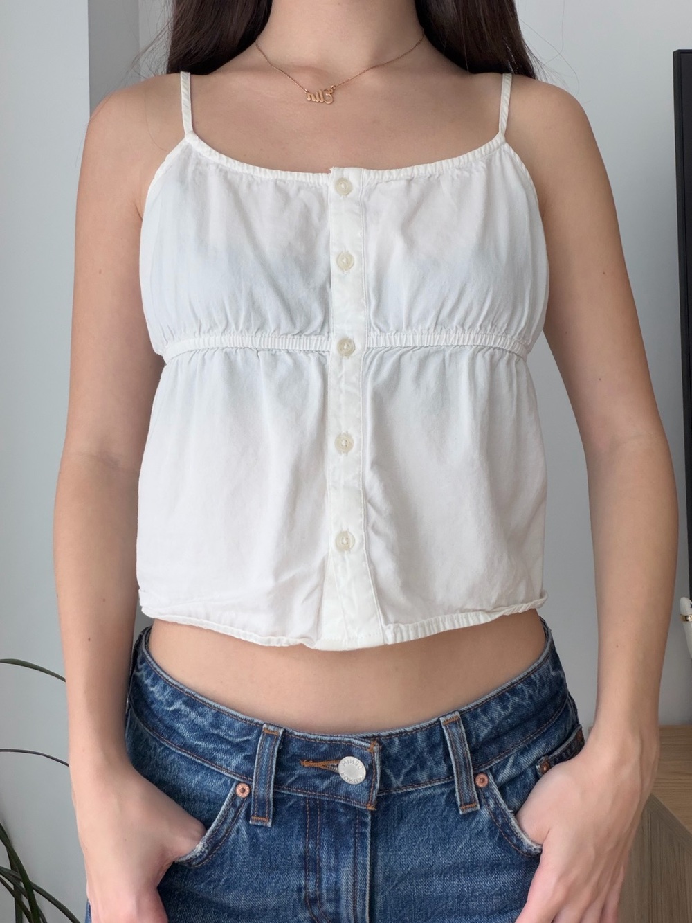Brandy Melville White Babydoll Top